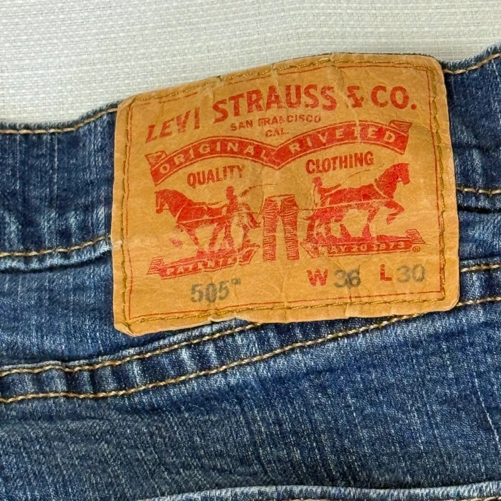 Levi Strauss Co 505 Mens W36 L30 Blue Denim Jeans Classic Fit‎ Straight Leg